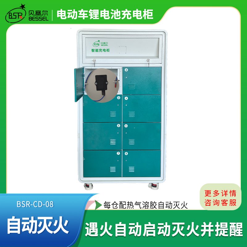 電動(dòng)車電瓶充電柜8倉智能斷電消防滅火安全煙霧報(bào)警小區(qū)單位園區(qū)快遞